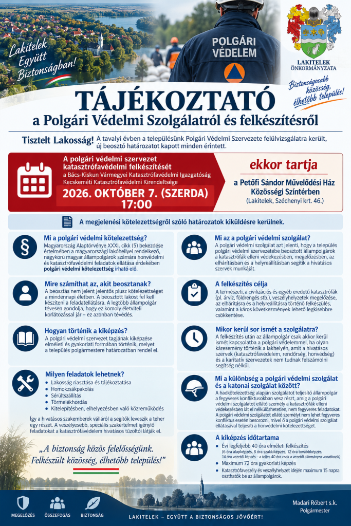 Tájékoztató a Polgári Védelmi Szolgálatról